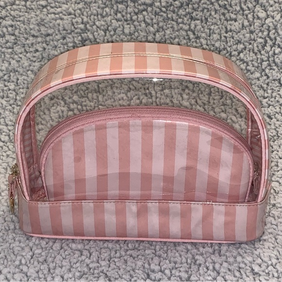 VICTORIA’S SECRET Signature Pink Striped 3-PC Cosmetic Travel Set LG MED SM - Picture 5 of 16